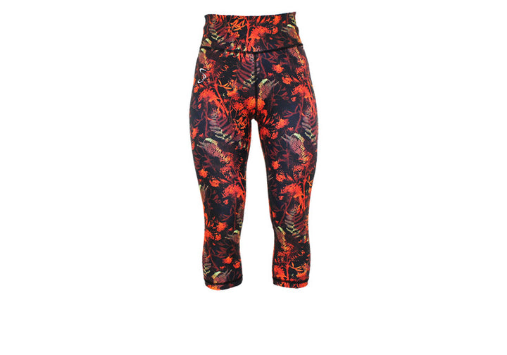 Capri Autumn Jungle leggings with pockets