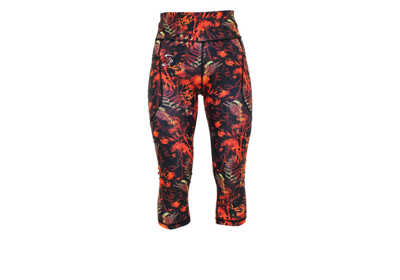 Capri Autumn Jungle leggings with pockets