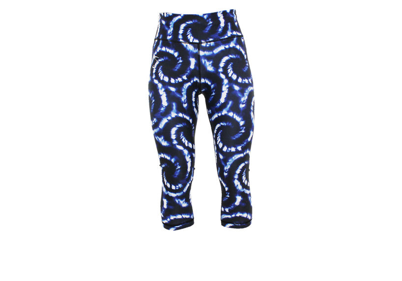 Capri Blue Vortex leggings with pockets