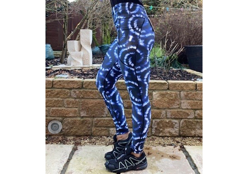 Blue Vortex leggings with pockets