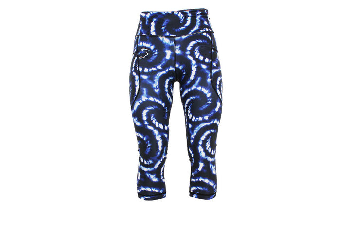 Capri Blue Vortex leggings with pockets