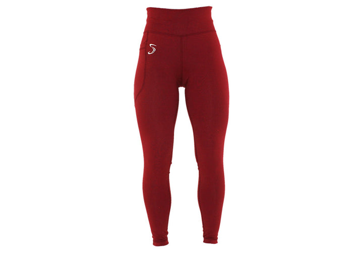 Dark Red Essentials Leggings