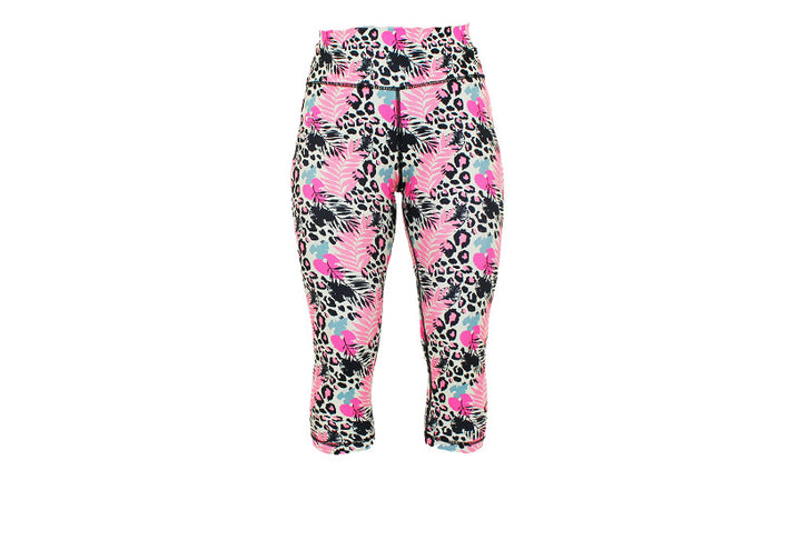 Capri Jungle Blush leggings with pockets