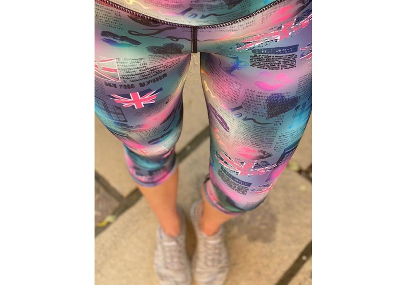 Womens sports activewear running gym capri leggings with pockets london marathon london landmarks