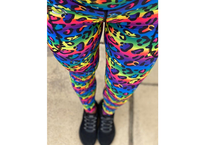 Rainbow Leopard Leggings with pockets