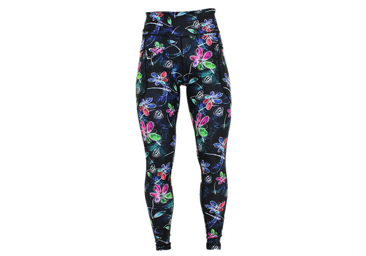 Watercolour Garden leggings with pockets